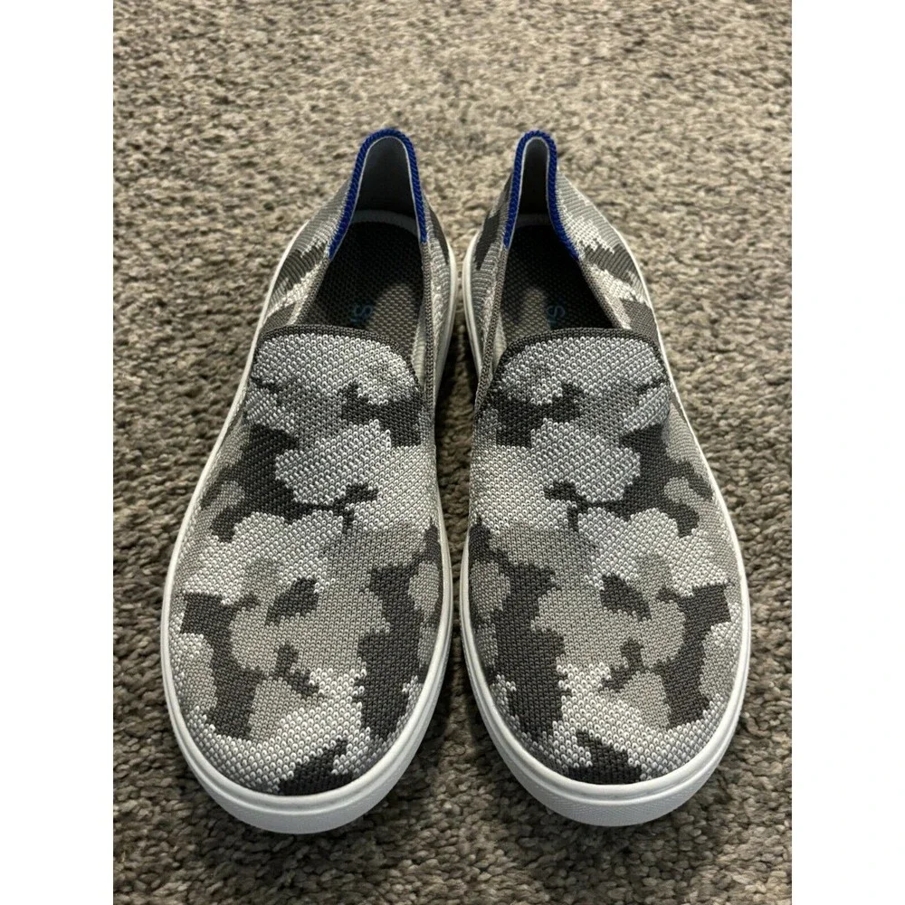 New Rothy's Size 3 Girls The Kids Sneaker‎ Gray Camo Textile Youth Comfort Shoes